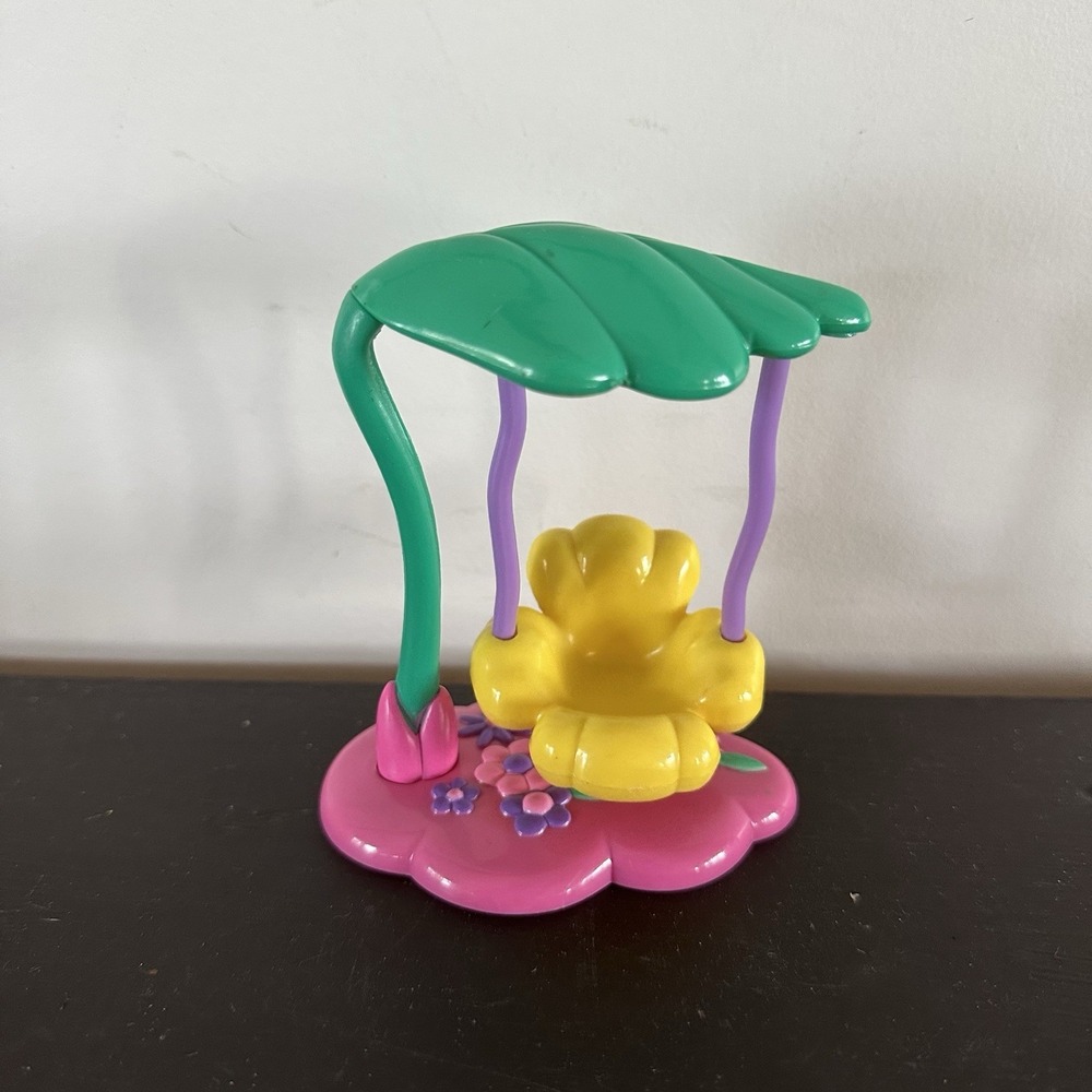 VTG Galoob Toys So Small Baby Dolls Leaf Flower Swing Pink Yellow 4" 1989